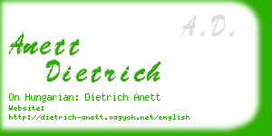 anett dietrich business card